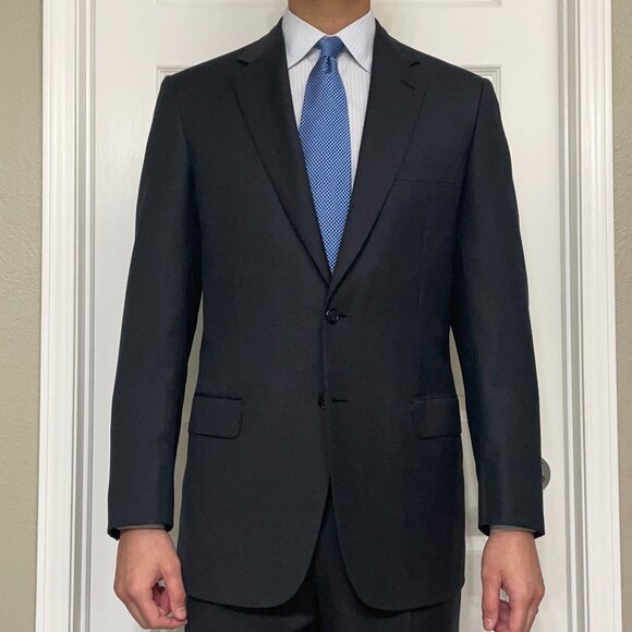 BRIONI PARLAMENTO/SIGMA Charcoal Two-Piece 100% Wool Two-Button Twill Suit - Picture 7 of 10